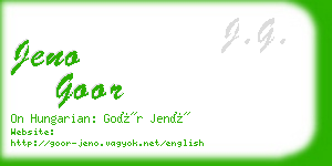 jeno goor business card